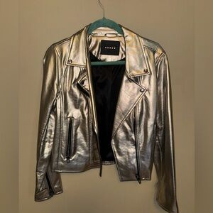 Blank NYC Gold faux leather jacket